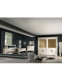 Comodino 2 cassetti shabby legno bianco 58x40x58