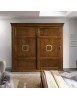 Armadio 2 porte scorrevoli classico legno dettagli oro bassano  274x68x246