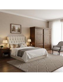 Armadio 2 porte scorrevoli classico legno dettagli oro bassano  274x68x246