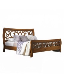 Letto classico traforato legno tinta noce bassano 184x208x115
