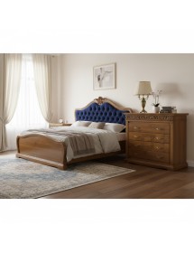 Cassettiera classica 4 cassetti intagliata legno noce bassano 127x58x109