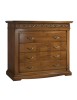 Cassettiera classica 4 cassetti intagliata legno noce bassano 127x58x109