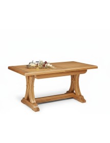 Tavolo arte povera allungabile riquadrato legno noce grano 160x85x78