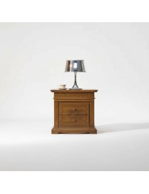 Comodino classico 2 cassetti intagliato legno noce bassano 63x44x70