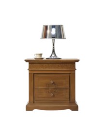 Comodino classico 2 cassetti intagliato legno noce bassano 63x44x70