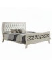 Letto matrimoniale shabby ecopelle legno avorio patinato 184x208x115