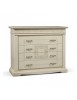 Cassettiera 4 cassetti intagliata legno shabby avorio patinato 127x58x109