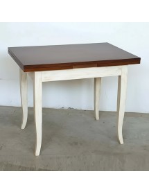 Tavolo allungabile legno bicolore bianco invecchiato 120x80 130X85 140x80 160x85