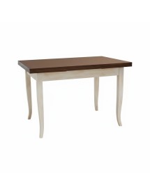 Tavolo allungabile legno bicolore bianco invecchiato 120x80 130X85 140x80 160x85