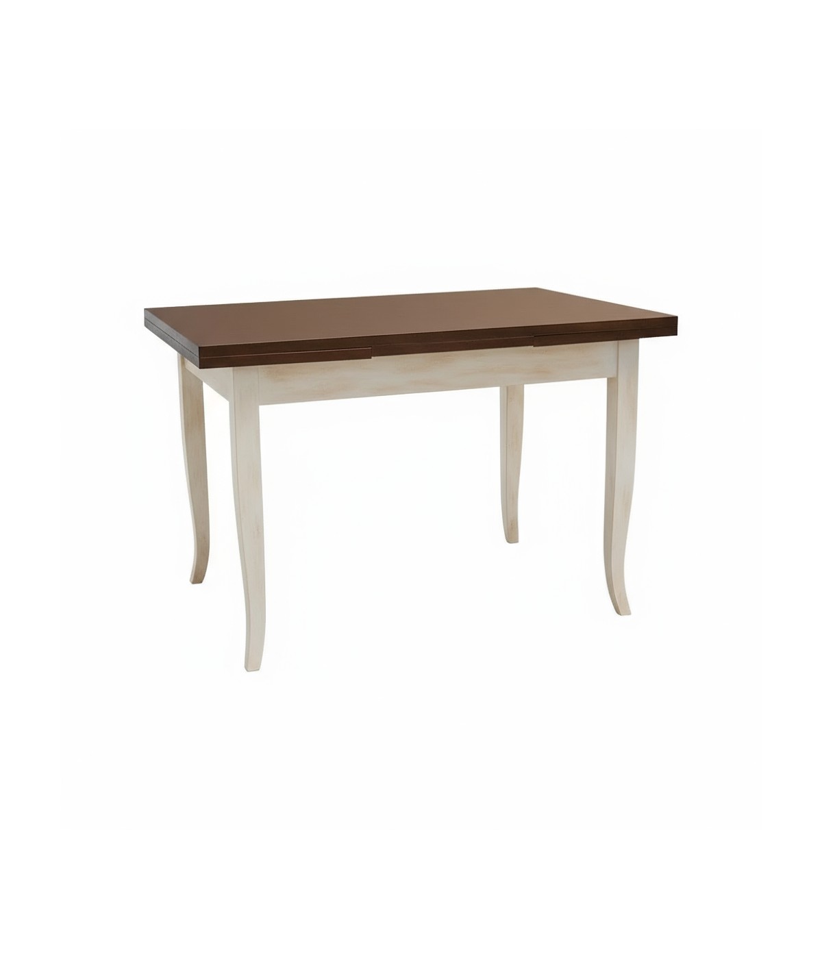 Tavolo allungabile legno bicolore bianco invecchiato 120x80 130X85 140x80 160x85