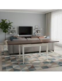 Tavolo allungabile legno bicolore bianco invecchiato 120x80 130X85 140x80 160x85