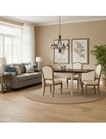 Tavolo allungabile legno bicolore bianco invecchiato 120x80 130X85 140x80 160x85