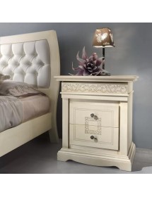 Camera completa shabby legno intagliata avorio patinato