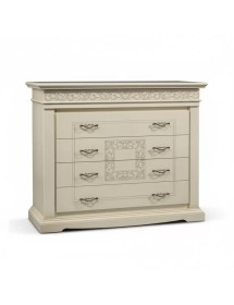 Camera completa shabby legno intagliata avorio patinato