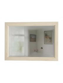 Specchiera rettangolare legno shabby avorio patinato  90x60x3