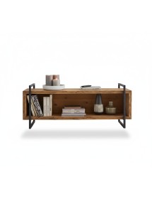 MOBILI 2G - PORTA TV INDUSTRIAL CORTINA IN LEGNO MASSELLO DI ABETE 140X45X60
