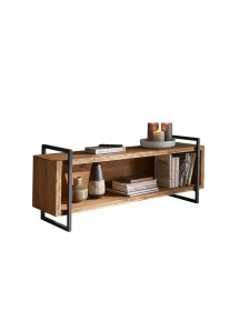 MOBILI 2G - PORTA TV INDUSTRIAL CORTINA IN LEGNO MASSELLO DI ABETE 140X45X60