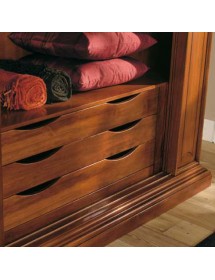 Armadio 2 porte vetro scorrevoli classico noce bassano 270x65x248