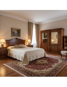 Armadio 2 porte vetro scorrevoli classico noce bassano 270x65x248