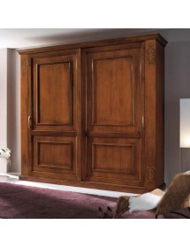 Armadio 2 porte vetro scorrevoli classico noce bassano 270x65x248