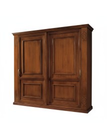 Armadio 2 porte vetro scorrevoli classico noce bassano 270x65x248