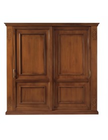 Armadio 2 porte vetro scorrevoli classico noce bassano 270x65x248
