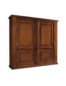 Armadio 2 porte vetro scorrevoli classico noce bassano 270x65x248