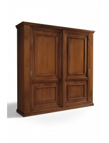 Armadio 2 porte vetro scorrevoli classico noce bassano 270x65x248