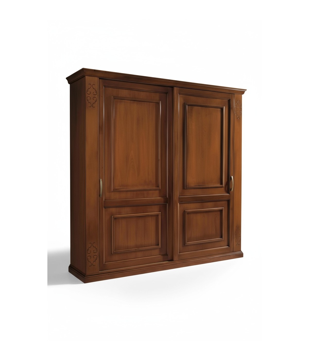 Armadio 2 porte vetro scorrevoli classico noce bassano 270x65x248