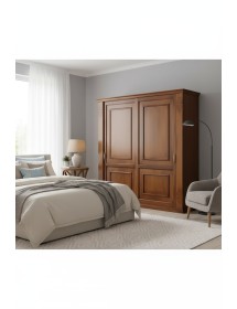 Armadio 2 porte vetro scorrevoli classico noce bassano 270x65x248