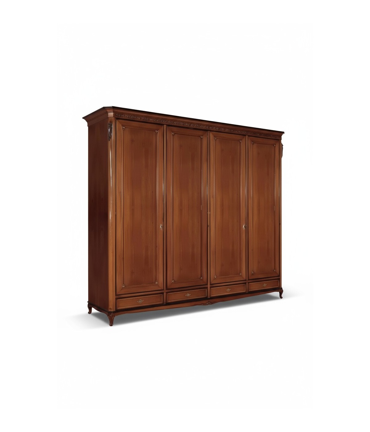 Armadio classico 4 porte intagliato Legno bassano 290x65x257