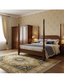 Armadio 4 porte legno classico intaglio floreale bassano 270x65x248