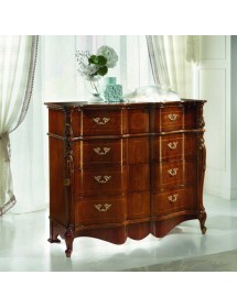 Gruppo 1 Cassettiera 2 Comodini sagomati legno noce bassano