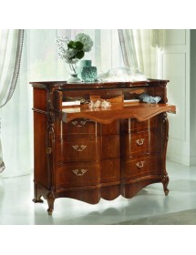 Gruppo 1 Cassettiera 2 Comodini sagomati legno noce bassano