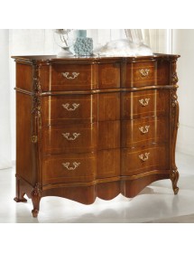 Cassettiera classica 3 cassetti sagomata legno noce bassano 135x60x120