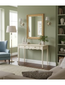 MOBILI 2G - Scrivania 2 cassetti legno shabby vari colori 110X55x80 (1250) vista frontale