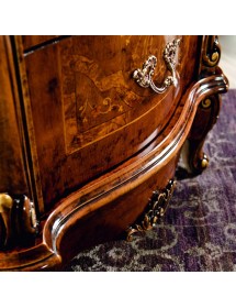 Gruppo 1 Cassettiera 2 Comodini sagomati legno noce bassano