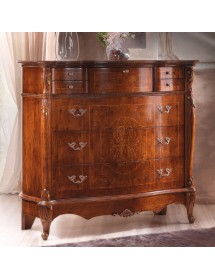 Cassettiera classica 3 cassetti ribalta legno noce bassano 130x56x120