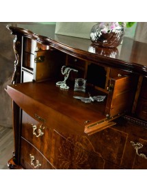 Cassettiera classica 3 cassetti ribalta legno noce bassano 130x56x120