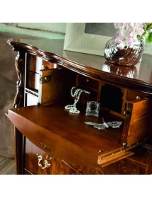 Cassettiera classica 3 cassetti ribalta legno noce bassano 130x56x120