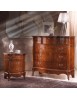 Comodino classico 3 cassetti sagomato legno noce bassano 60x42x73