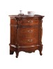 Comodino classico 3 cassetti sagomato legno noce bassano 60x42x73