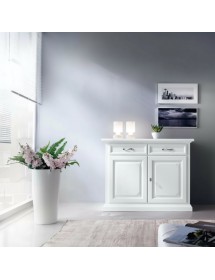 MADIA CREDENZA SHABBY IN LEGNO MASSELLO 2 PORTE 2 AVORIO L.124 P.52 H.97