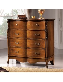 Cassettiera classica 3 cassetti ribalta legno noce bassano 119x54x121