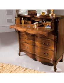 Cassettiera classica 3 cassetti ribalta legno noce bassano 119x54x121