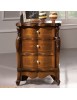 Comodino classico 3 cassetti sagomato legno noce bassano 53x36x72