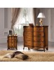 Comodino classico 3 cassetti sagomato legno noce bassano 53x36x72