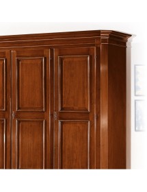 ARMADIO 3 ANTE ARTE POVERA IN LEGNO TINTA NOCE 192X63X217