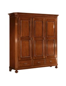 ARMADIO 3 ANTE ARTE POVERA IN LEGNO TINTA NOCE 192X63X217