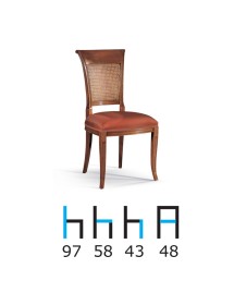 Sedia classica paglia di vienna imbottita legno tinta bassano 48x58x97